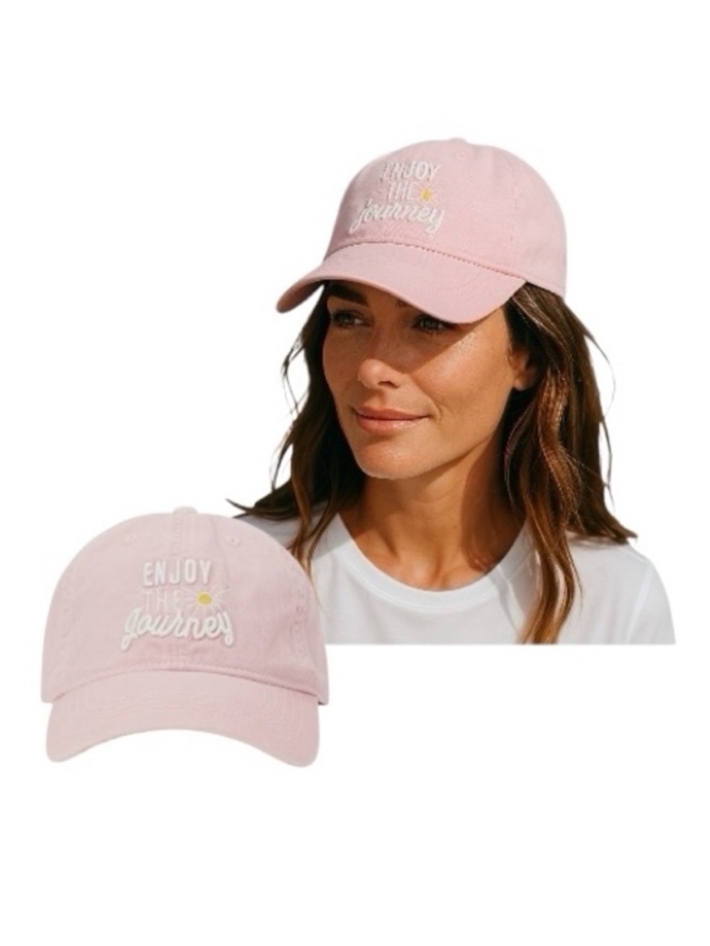 Time and Tru Dusty Rose Blush Cap with Embroidery